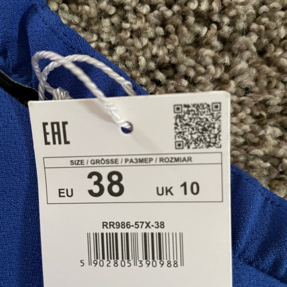 RESERVED Royal Blue off the shoulder cocktail dress, Size 38, US 8 - Picture 3 of 4